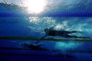 Paul Biedermann of Germany (L) leads Michael Phelps of the United States and goes on to win the Men's 200m Freestyle Final during the 13th FINA World Championships at the Stadio del Nuoto on July 28, 2009 in Rome, Italy. (Photo by Al Bello/Getty Images)